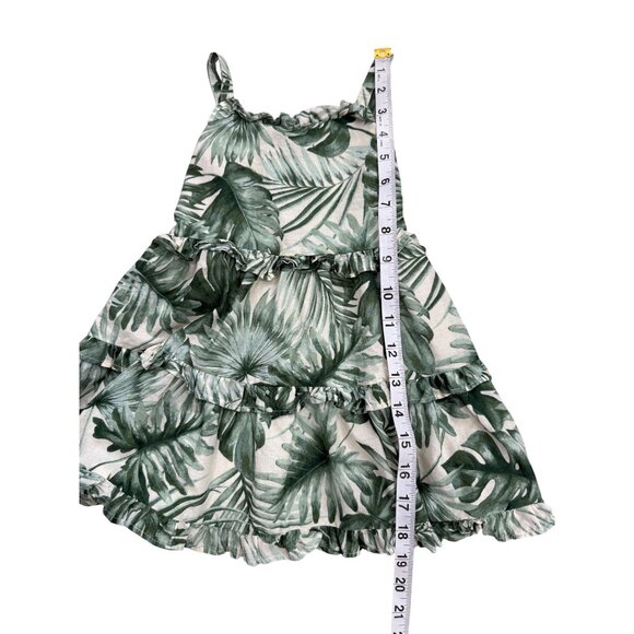 Janie & Jack Girls Tropical Print Ruffle Dress Sleeveless Green White 18-24 mos - Picture 5 of 6